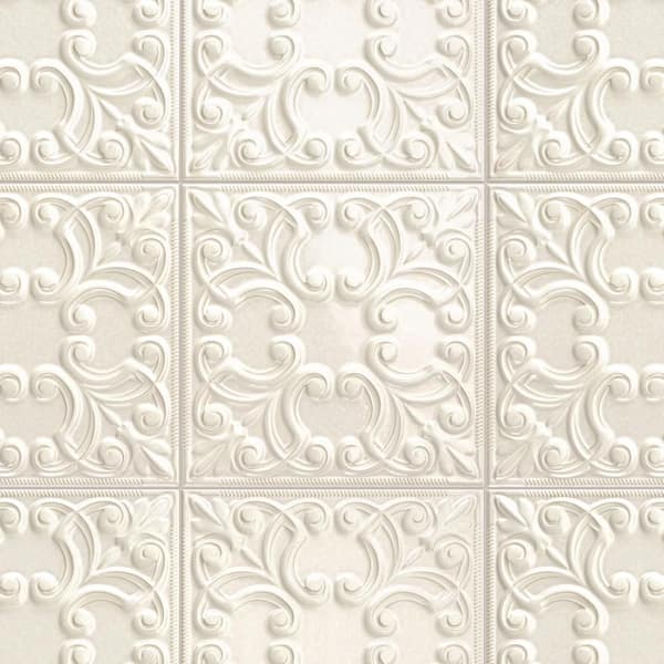 Victorian Tin Pearl 17 in. x 17 in. Porcelain Wall Tile (12.59 sq. ft./Case)