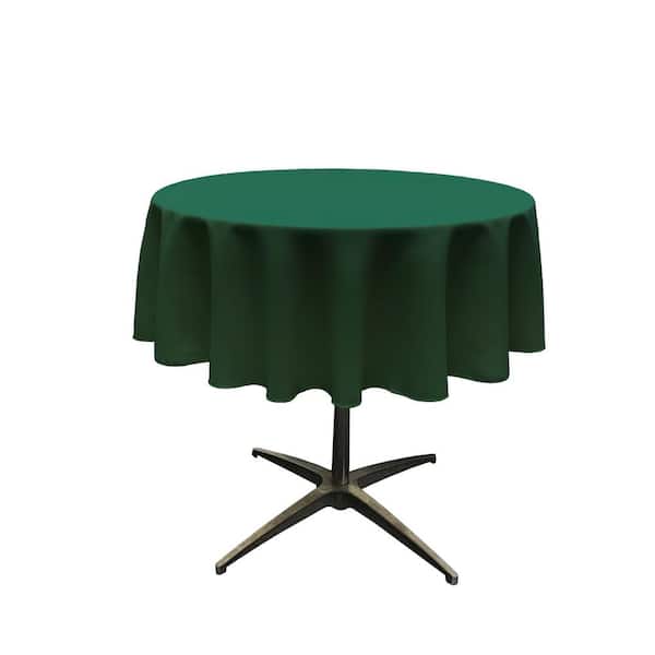 LA Linen 51 in. Round Hunter Green Polyester Poplin Tablecloth