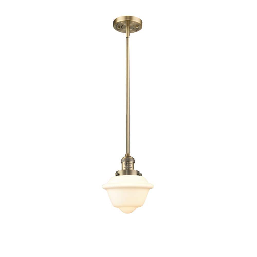 Oxford 1-Light Brushed Brass Schoolhouse Pendant Light with Matte White Glass Shade price history on PriceWatchPro