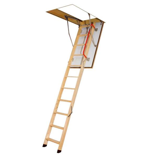 Fakro 10 ft., 25 in. x 54 in. Fire Rated Insulated Wood Attic Ladder with 300 lb. Load Capacity Type IA Duty Rating