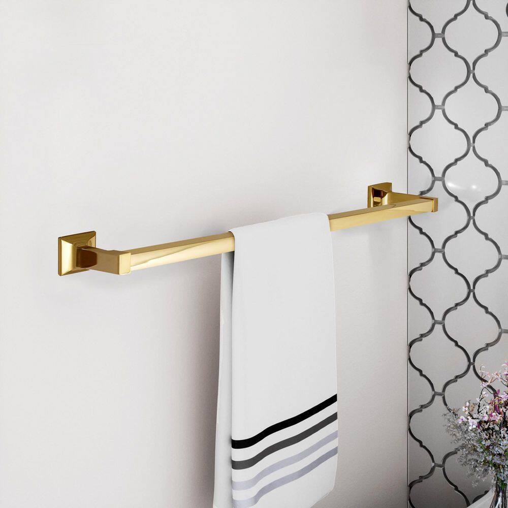 Millbridge 24-Inch Polished Brass Wall Mounted Towel Bar