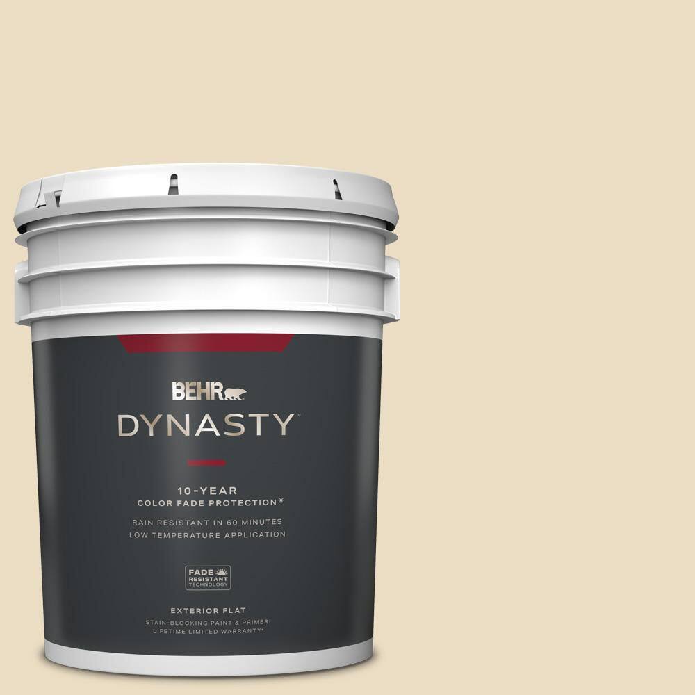 BEHR DYNASTY 5 gal. #PPL-76 Ecru Flat Exterior Stain-Blocking Paint ...