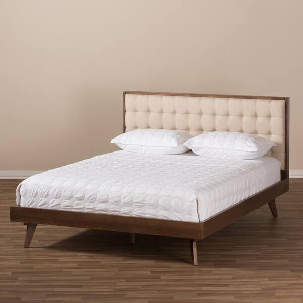 Baxton Studio Soloman Light Beige Queen Platform Bed 28862 7679 HD