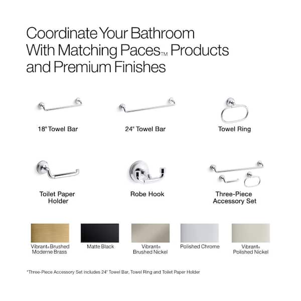 KOHLER Paces Wall Mounted J-Hook Robe Hook in Vibrant Brushed