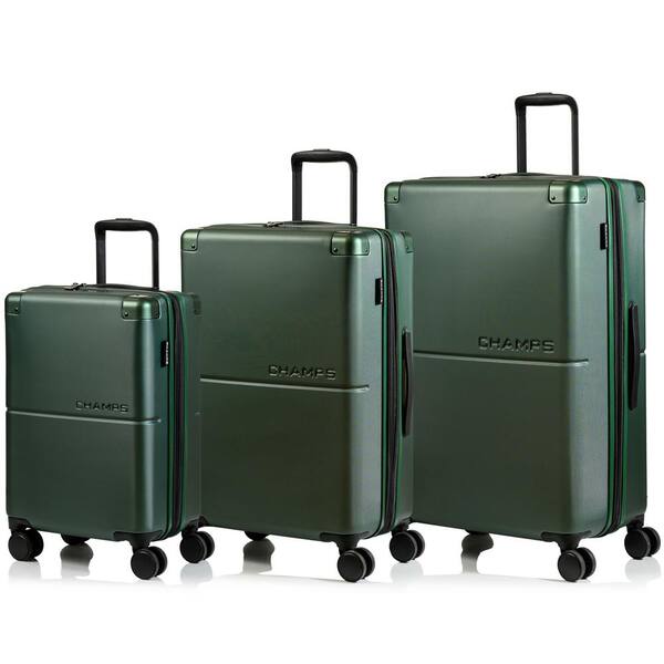 CHAMPS Earth 3-Piece Green Hardside Polycarbonate Luggage Set
