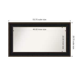 Mezzanine Espresso 53.75 in. x 29.75 in. Custom Non-Beveled Wood Framed Bathroom Vanity Wall Mirror
