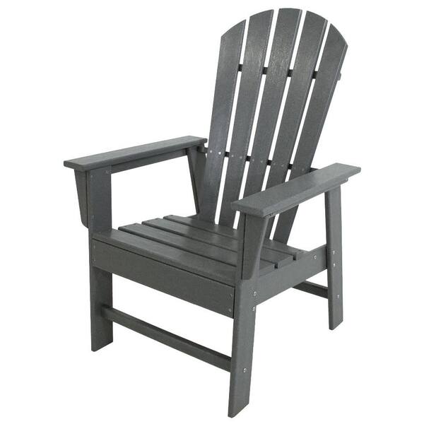 POLYWOOD South Beach Slate Grey All-Weather Plastic Outdoor Dining Chair
