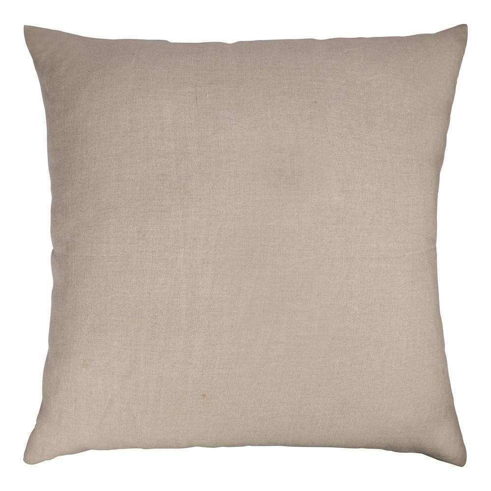 Marie 24" Beige Textured Silk Throw Pillow