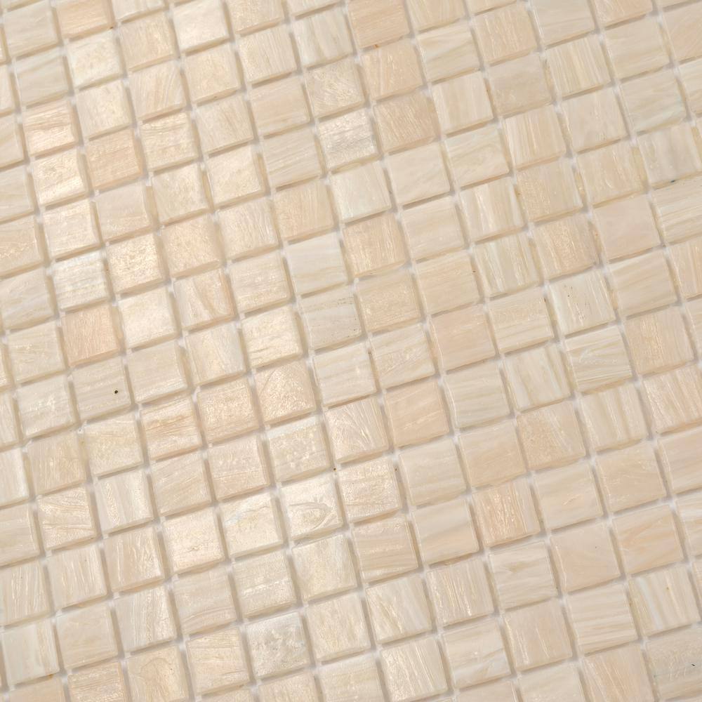 Beige Iridescent Glass Mosaic Tile for Walls and Floors