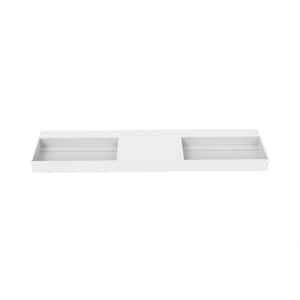 Juniper 84 in. Wall Mount Double-Basin Matte White Solid Surface Rectangle Non Vessel Sink Bathroom without Faucet Hole