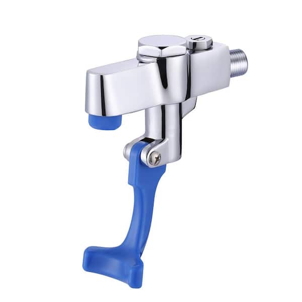 Wall Mount Glass Filler Faucet, Push-Back Glass Filling Station with NPT 3/8" Male Inlet No Flange in Polished Chrome