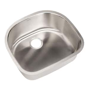 Houzer Eston 24 in. Stainless Steel Undermount Single D Bowl Kitchen Sink - STS-1400-1