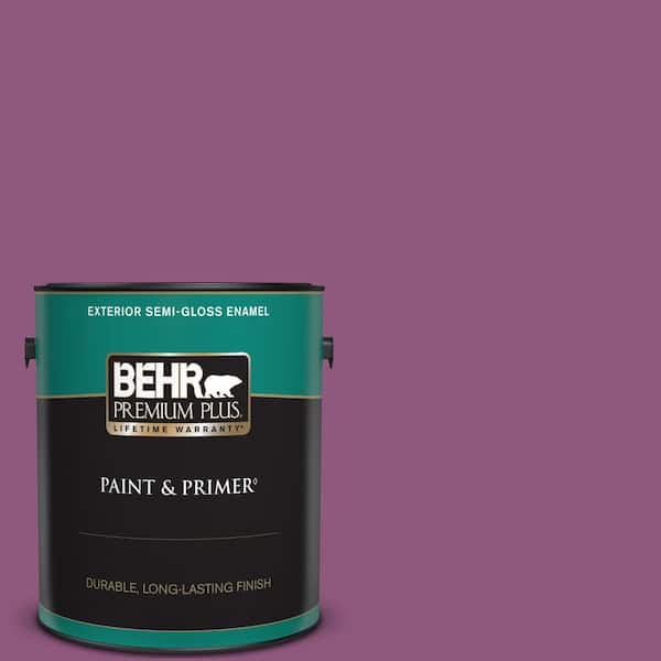 BEHR PREMIUM PLUS 1 gal. #PPU1-18 Peru Semi-Gloss Enamel Exterior Paint & Primer