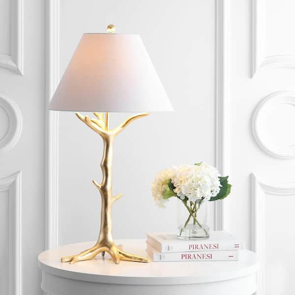 JONATHAN Y Galen 33.5 in. Gold Resin LED Table Lamp