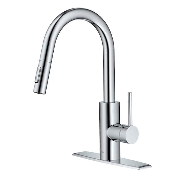 KRAUS Oletto Dual Function Pull Down Kitchen Faucet, Chrome Finish