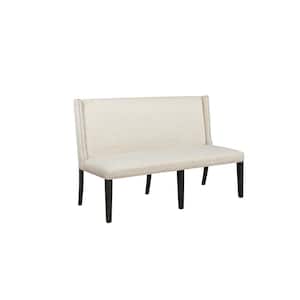 Mia Beige Dining Banquette Bench 60 in. W x 24 in. D x 39 in. H