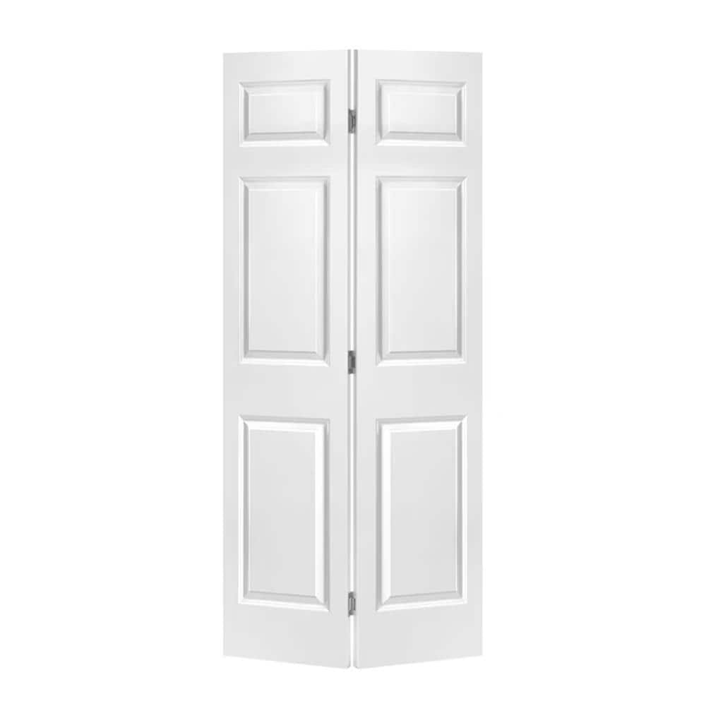 CALHOME 36 In. X 80 In. 6 Panel White Painted MDF Composite Hollow Core ...