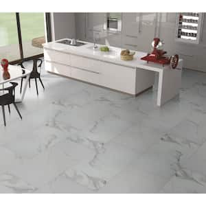 Carrara 24 in. x 48 in. Polished Porcelain Floor and Wall Tile (16 sq. ft./Case)
