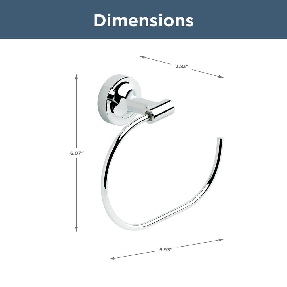 Voisin Polished Chrome Wall Mounted Towel Ring