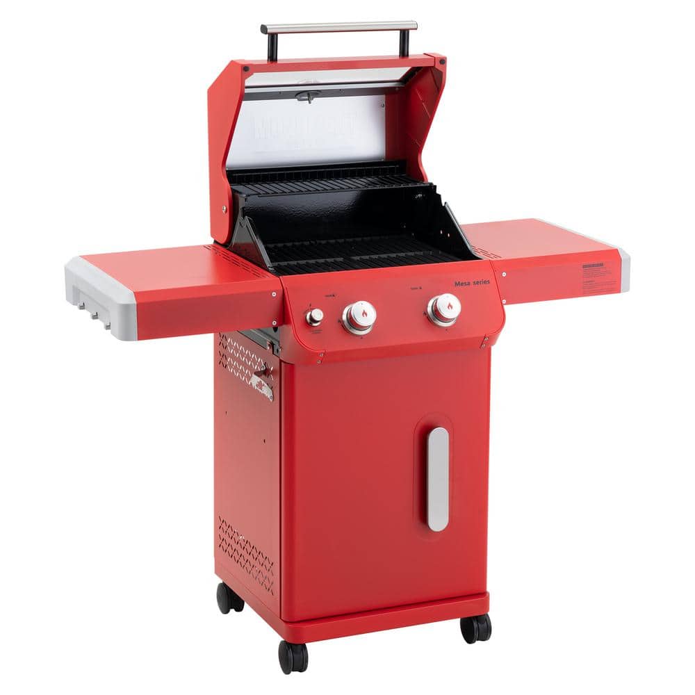 Mesa Series Red Stainless Steel 2-Burner Propane Gas Grill
