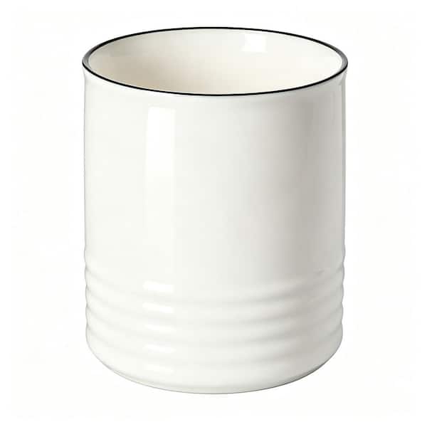 Extra Large White Kitchen Utensil Holder, Utensil Holder for Countertop, Ceramic Utensil Crock for Kitchen Decor