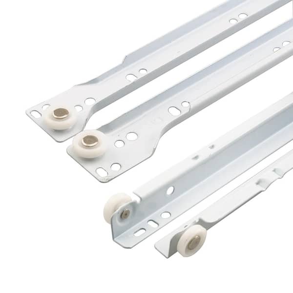19-3/4 in. White Steel Drawer Track Guide Slide Kit (1-Set)
