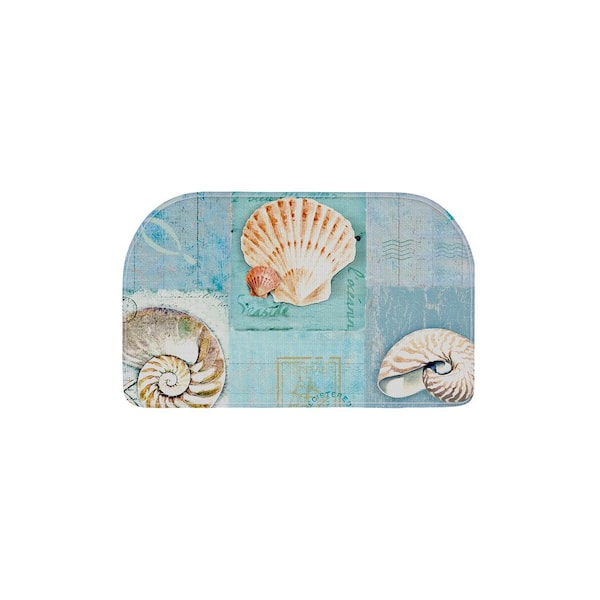 EverGrace Sea Shells Semi Circle Kitchen Mat 18in.x 30in.
