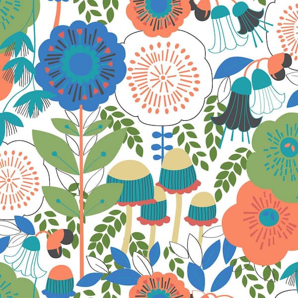 Dream Garden Off White Peel and Stick Wallpaper