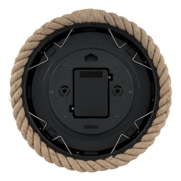 La Crosse Clock - 14 In. Rowan Indoor/Outdoor Rope Analog Quartz Wall Clock