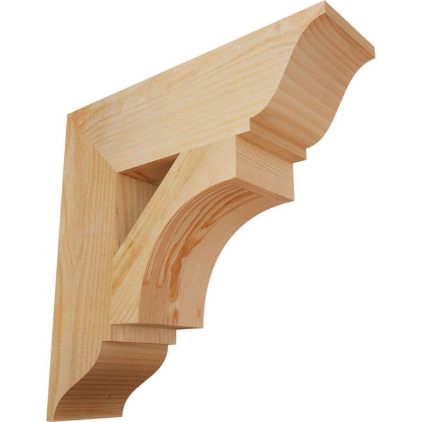 Ekena Millwork 6 in. x 22 in. x 22 in. Douglas Fir Westlake Traditional Rough Sawn Bracket