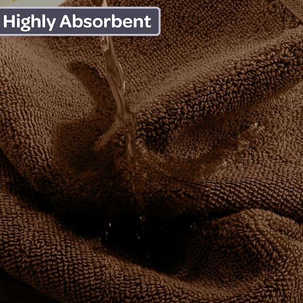 6-Piece Chocolate 100% Cotton Bath Towel Set 509376ROR - The Home