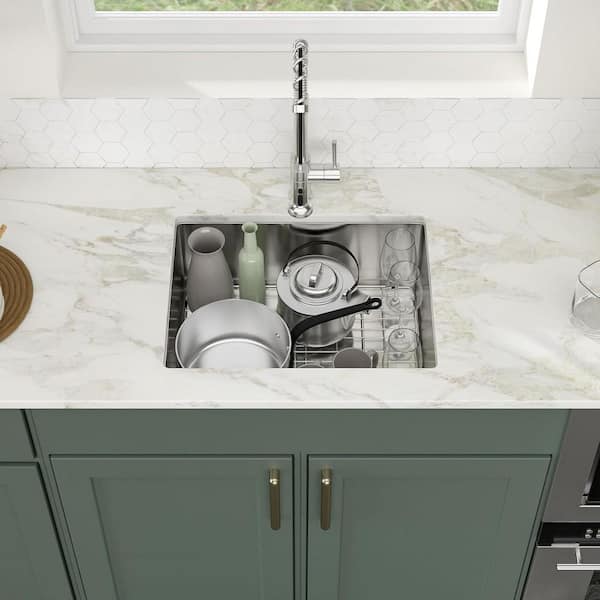 Logmey 23 in. Undermount Kitchen Sink Single Bowl 16-Guage