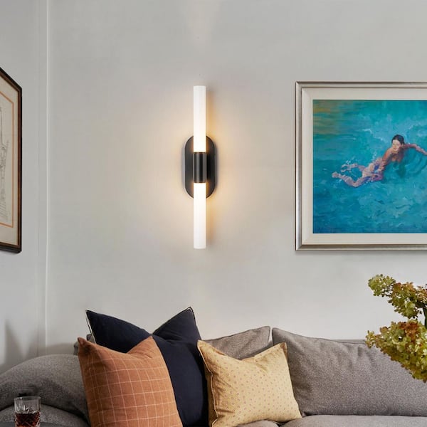 Joseph 2-Light Black Wall Sconce Modern Bathroom Vanity Light