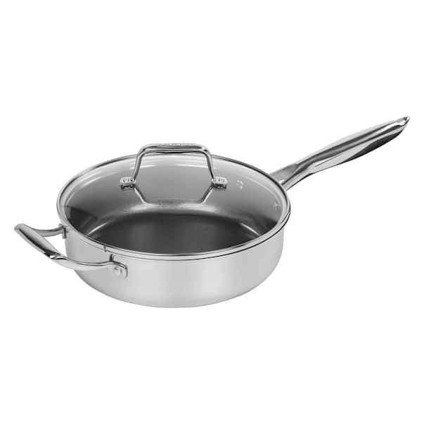 MAKER Homeware 3 Qt. Stainless Steel Saute Pan with Lid
