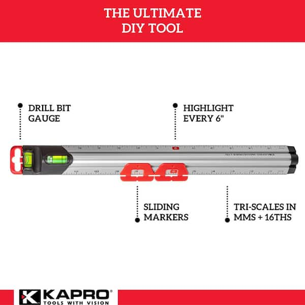 Kapro 3 m Telescopic Aluminum Ruler - Metric Graduation 630-3 - The Home  Depot