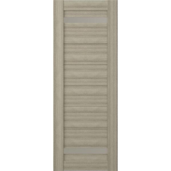 Belldinni Perla 30 in. x 84 in. No Bore 2-Lite Frosted Glass Shambor Solid Composite Core Wood Composite Interior Door Slab