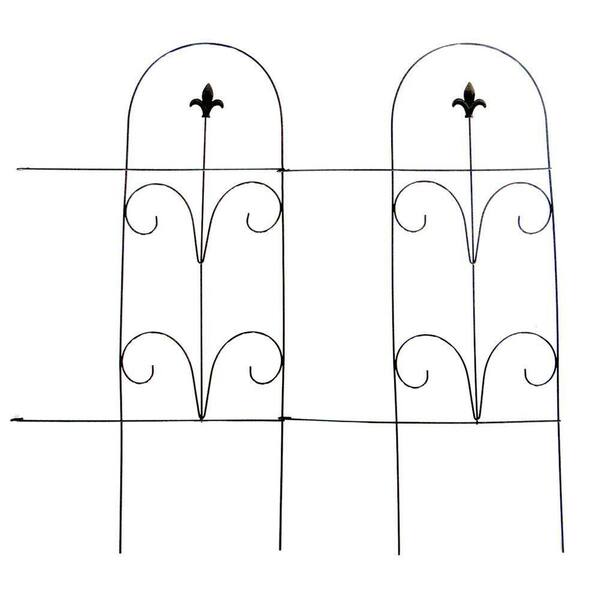 Vigoro 32 in. Romantic Steel Garden Fence 51033 - The Home Depot