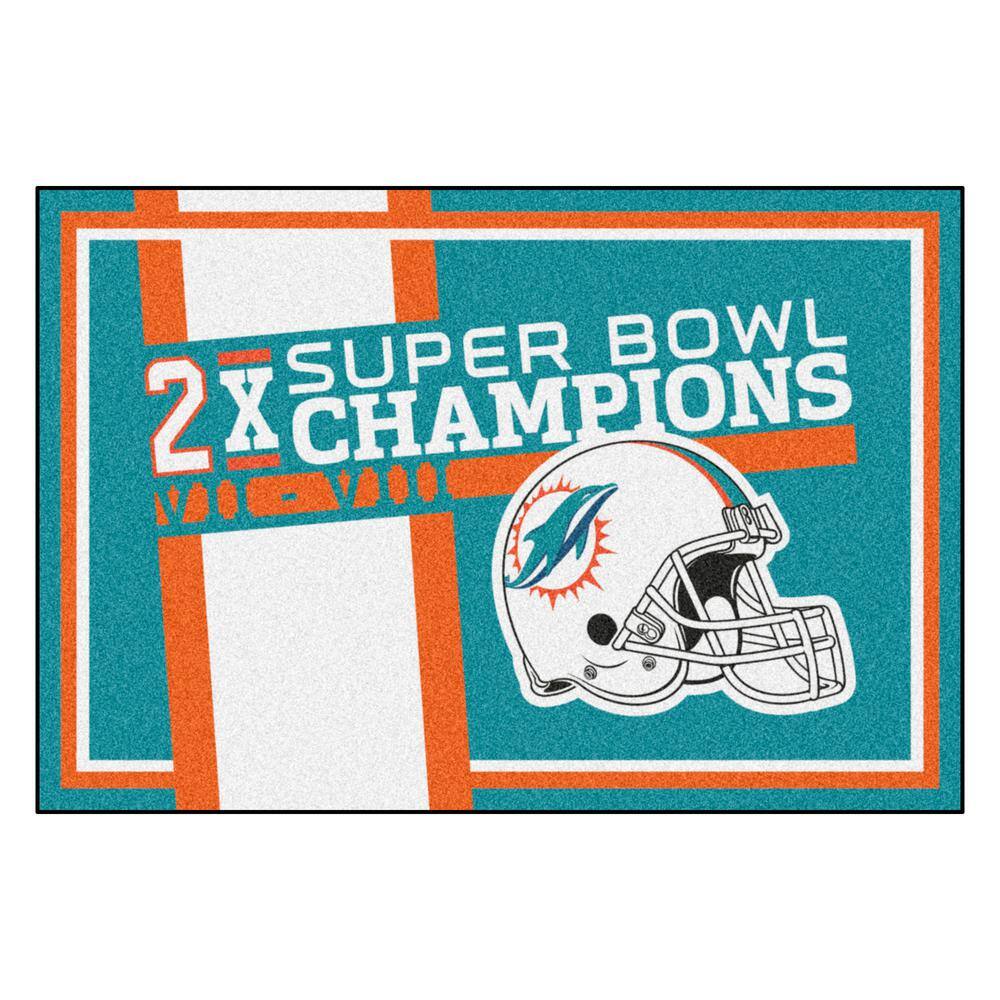 FANMATS NFL - Miami Dolphins Turquoise Uniform Inspired 2 ft. x 3 ft. Area  Rug 8232 - The Home Depot