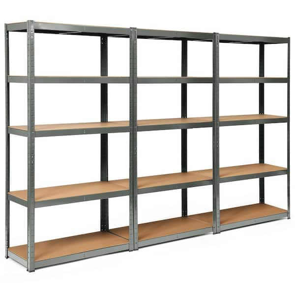 Gladiator Heavy Duty Steel Heavy Duty 4-Tier Utility Shelving Unit (77-in W  x 24-in D x 72-in H), Gray in the Freestanding Shelving Units department at