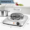 OVENTE Single Coil Burner 6 in. Silver Hot Plate BGC101S - The