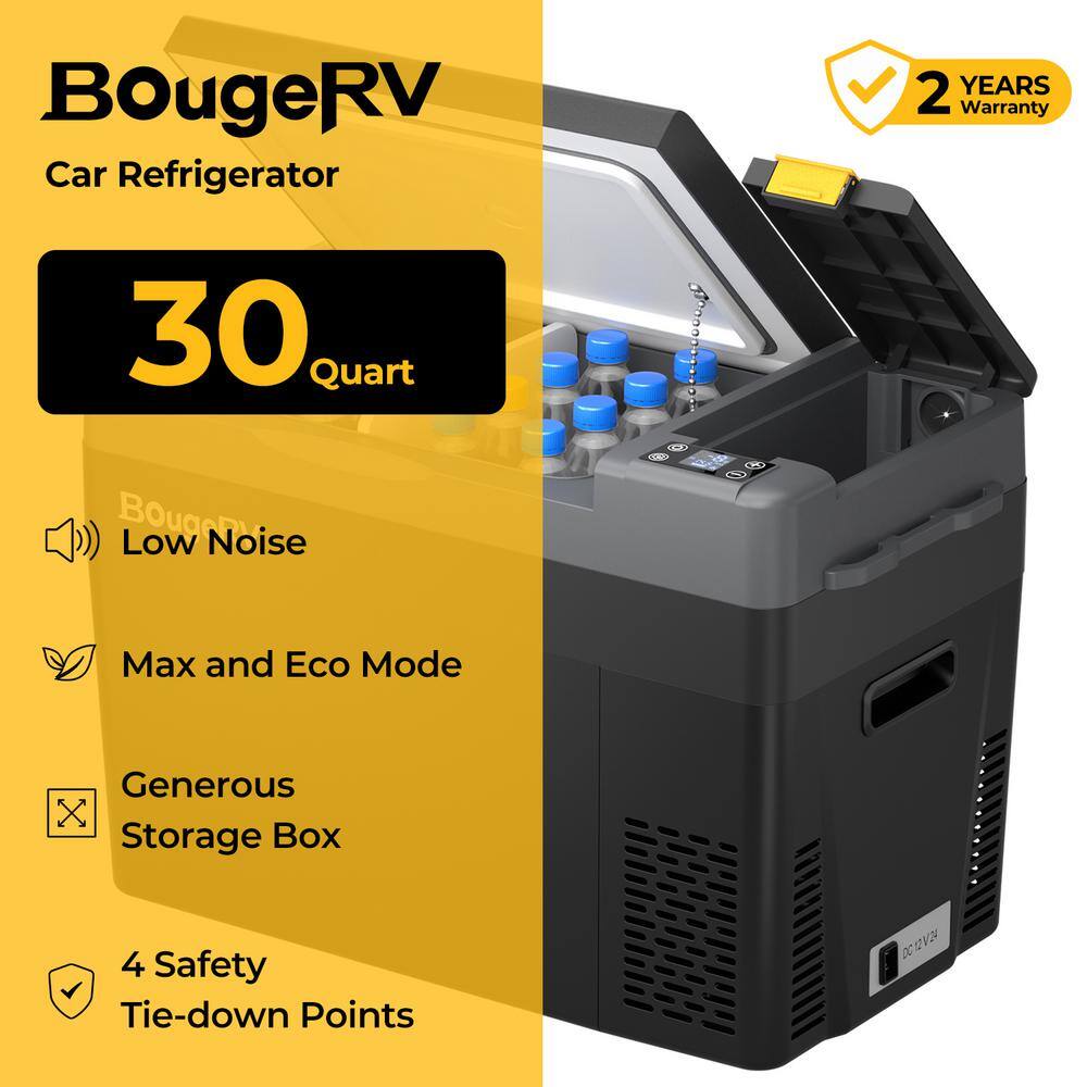Compact Black 30 Quart Smart RV Refrigerator