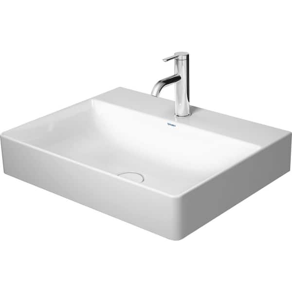 DuraSquare 5.75 in. Wall Mount Bathroom Sink in White Ceramic (Faucet Not Included)