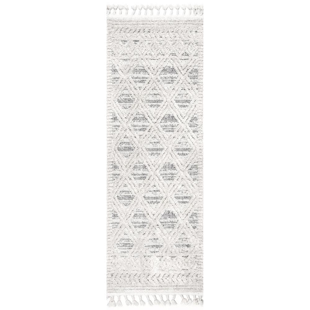 Ansley Textured Lattice Tassel Beige 2 ft. x 6 ft. Runner Rug price history on PriceWatchPro