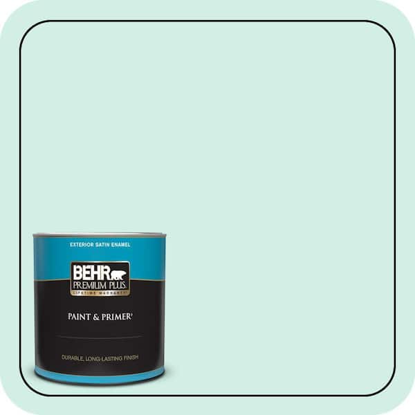 BEHR PREMIUM PLUS 1 qt. #P440-1 Shimmering Pool Satin Enamel Exterior Paint & Primer