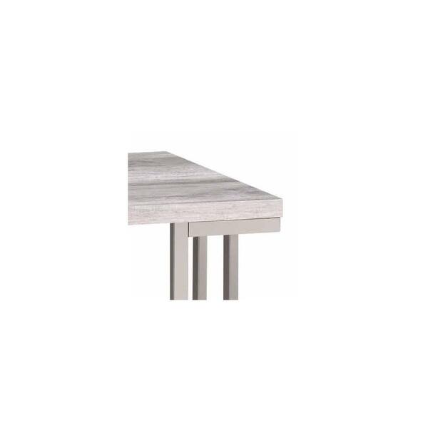 Steve Silver David 48 in. White MDF Rectangle Coffee Table and 2