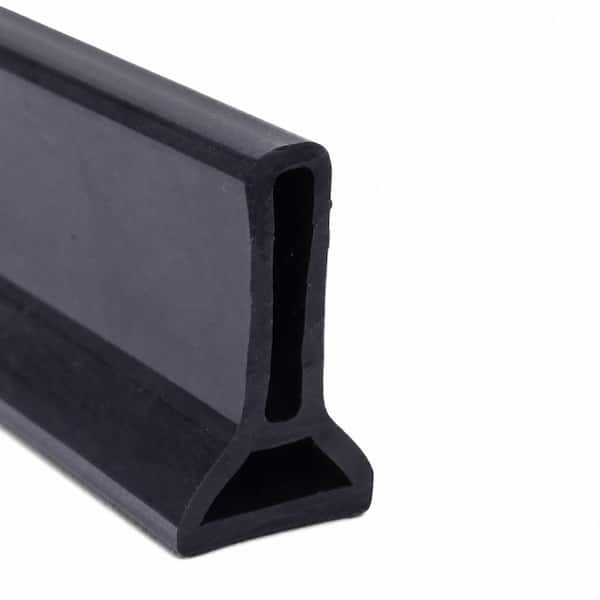 39 in. L Black Collapsible Shower Threshold Water Dam Silicone Wet and Dry Separation Barrier