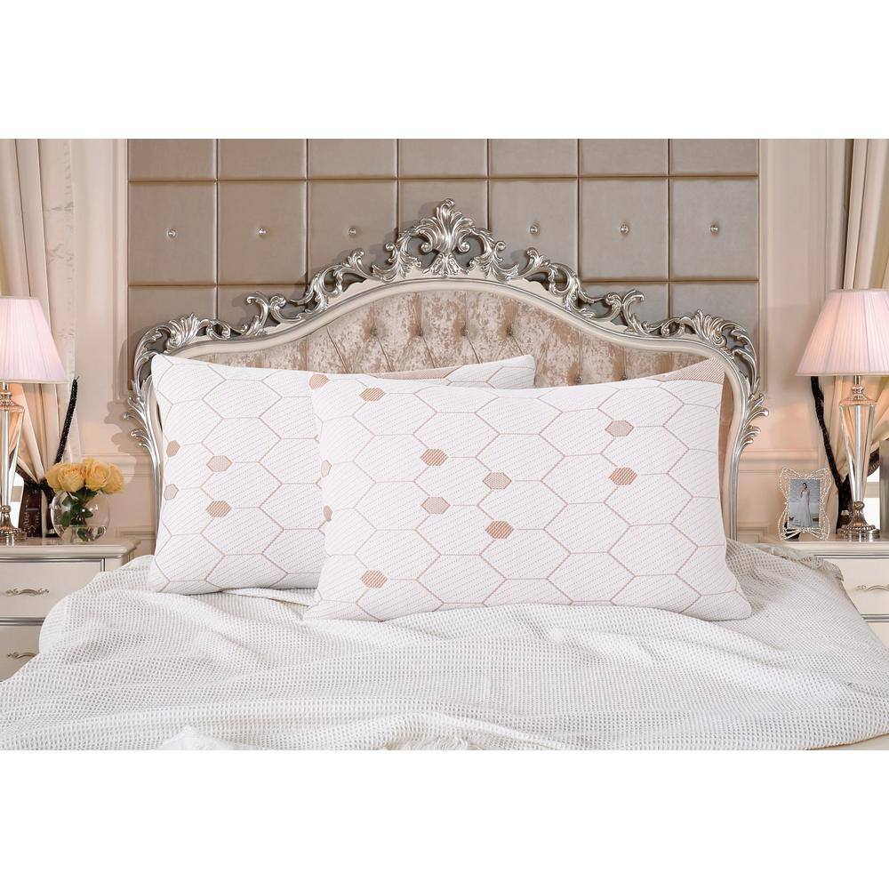 King Copper Infused Cooling Memory Foam Pillows with Washable Cover