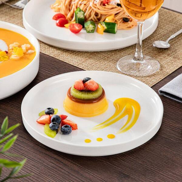 MALACASA 16-Piece White Porcelain Dinnerware Set Service for 4