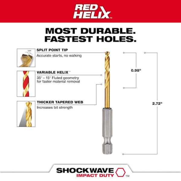 SHOCKWAVE 9/64 in. Titanium Drill Bit