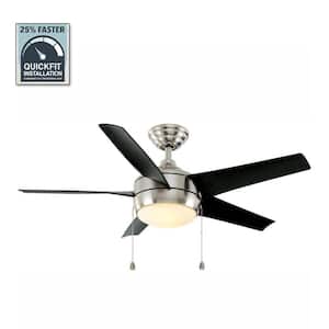 Windward 44 in. LED Brushed Nickel Ceiling Fan with Light Kit